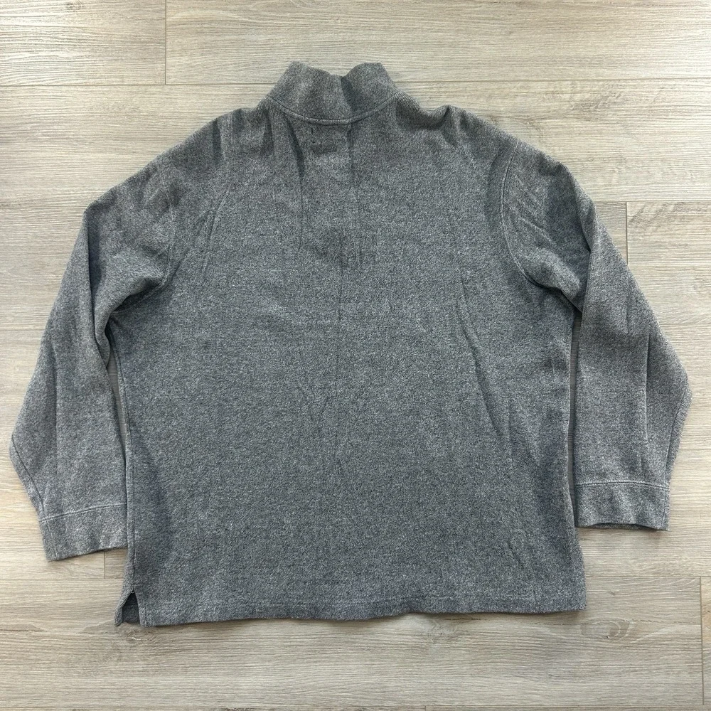 Polo Ralph‎ Lauren Sweater Mens 2XL Gray Quarter Zip Mock Neck Pullover Logo